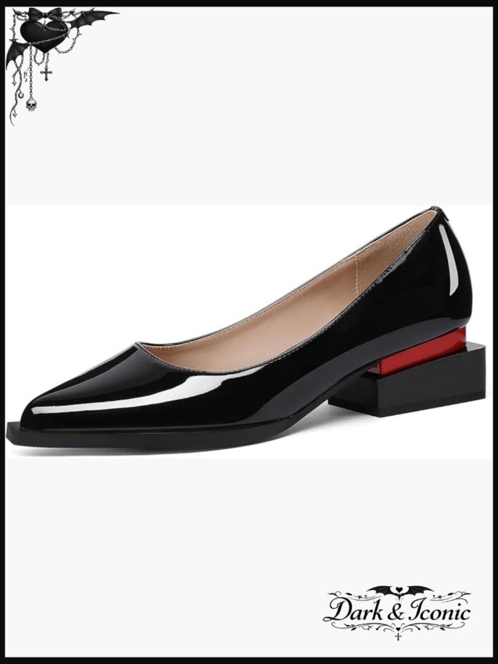 Women Chunky Heel Pumps Pointed Toe Dressy Flats Arch Support